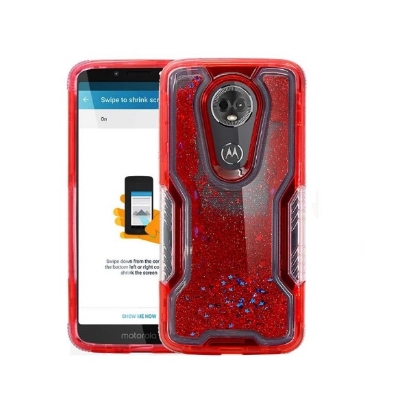 Moto E5 Supra Glitter Case Red (1351) Mobilize Phone