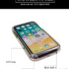 iPhone X/Xs LED Light Case Diamond Bling Rhinestone Hybrid TPU Hard PC Back Cover - Black (672) - Image 5