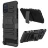 Galaxy A51 5G Rubberized Holster Clip Kickstand Case - Black/Black (10994) - Image 5
