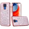 Moto G Play 2021 Embroidery Bling Glitter Chrome Hybrid Case Cover - Mexico on Pink (1101370)