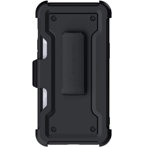 Apple iPhone 12 Pro Max Ghostek Belt Clip Holster Phone Case w/Kickstand and Card Holder - Matte Black (1101718) - Image 5