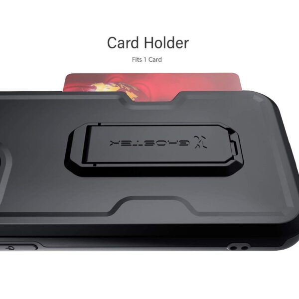 Apple iPhone 12 Pro Max Ghostek Belt Clip Holster Phone Case w/Kickstand and Card Holder - Matte Black (1101718) - Image 6