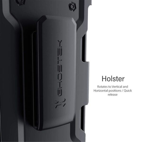 Apple iPhone 12 Pro Max Ghostek Belt Clip Holster Phone Case w/Kickstand and Card Holder - Matte Black (1101718) - Image 2