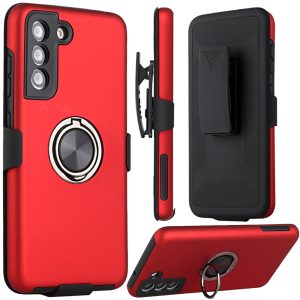 Samsung Galaxy S21 FE 3in1 CHIEF Combo Holster Clip Stand Hybrid Case Cover - Red (1102631)