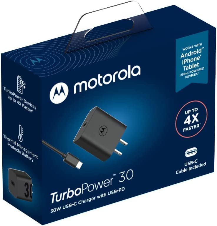 Motorola Turbo Power 30W Wall Charger With 1M C-C Cable – Black (1104099) |  Mobilize Phone