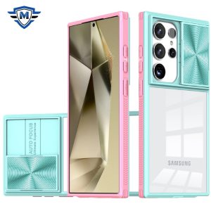 Samsung Galaxy s24 METKASE Fusion Transparent Clear Hybrid Case Cover in Premium Slide-Out Package - Pink/Blue (1107631)