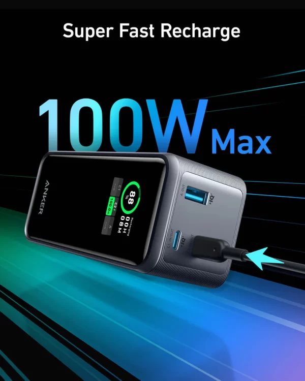 Anker Prime 20K mAh 200W 3-Port Power Bank - Black (1107805) - Image 3