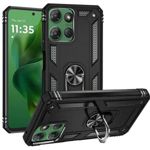 Motorola Moto G Power 5G 2025 Ring Magnetic Kickstand Hybrid Case Cover - Black (1102630)
