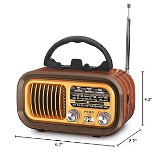 FOL Small Retro Vintage Radio Bluetooth, Portable Radios AM FM Transistor, D Battery Operated Radio/USB Rechargeable Radios, TWS, Support TF Card/USB Playing  (1103037) (MSRP 38.99)